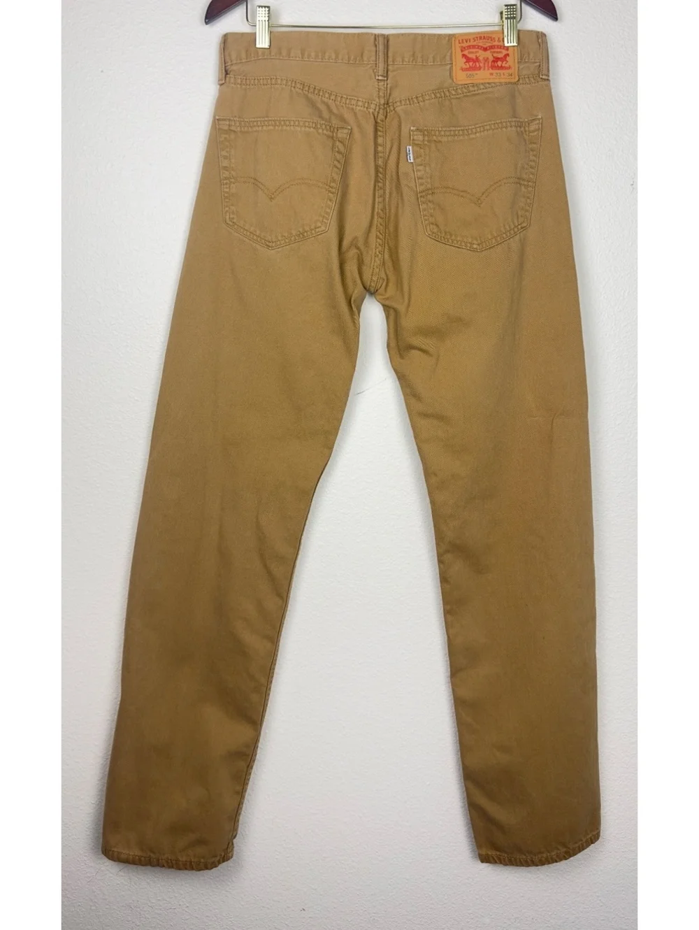 Levi’s 505 Men’s W33 L34 Brown Tan Straight Leg Jeans Classic Fit Denim Pants